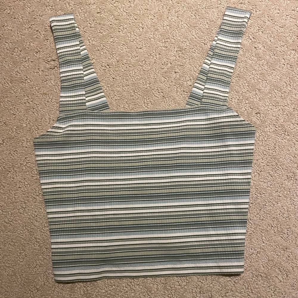 American Eagle Stripped Square Neck Tank